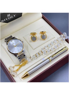 Rivoly Men's stainless steel set consisting of a watch, a rosary, a pen and cufflinks 