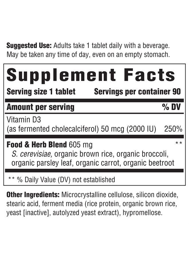 Innate Response Formulas , Vitamin D3 2000 IU (50 mcg) Vitamin Supplement, Vegetarian, Non-GMO, 90 tablets (90 Servings)  - Image 2