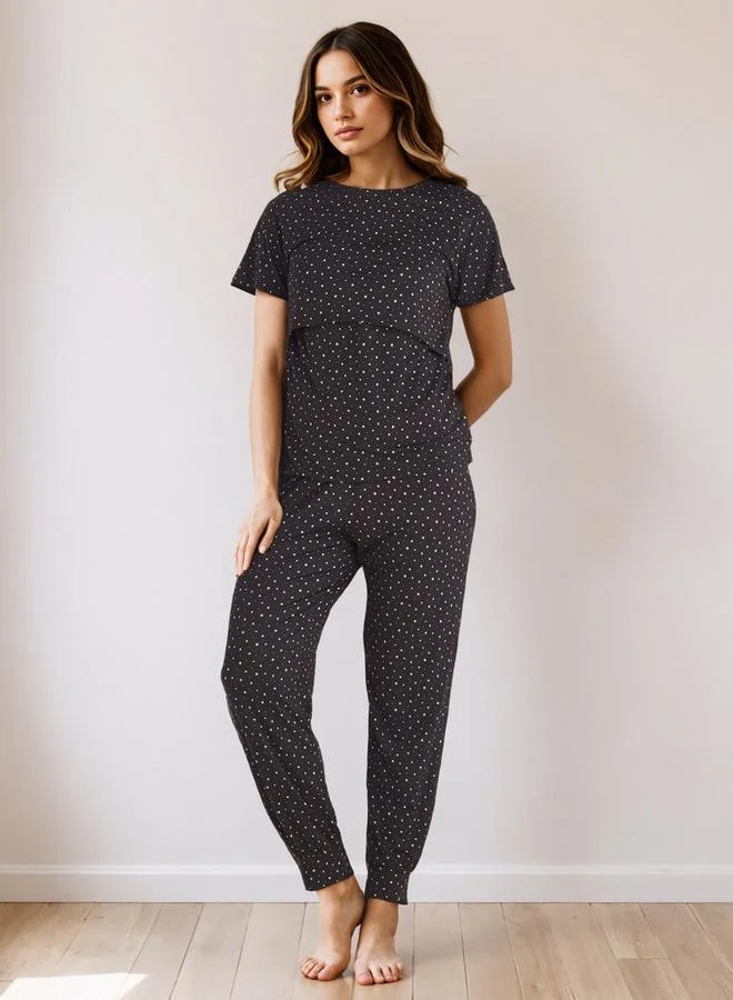 Splash FAV Printed Maternity Pyjama Set
