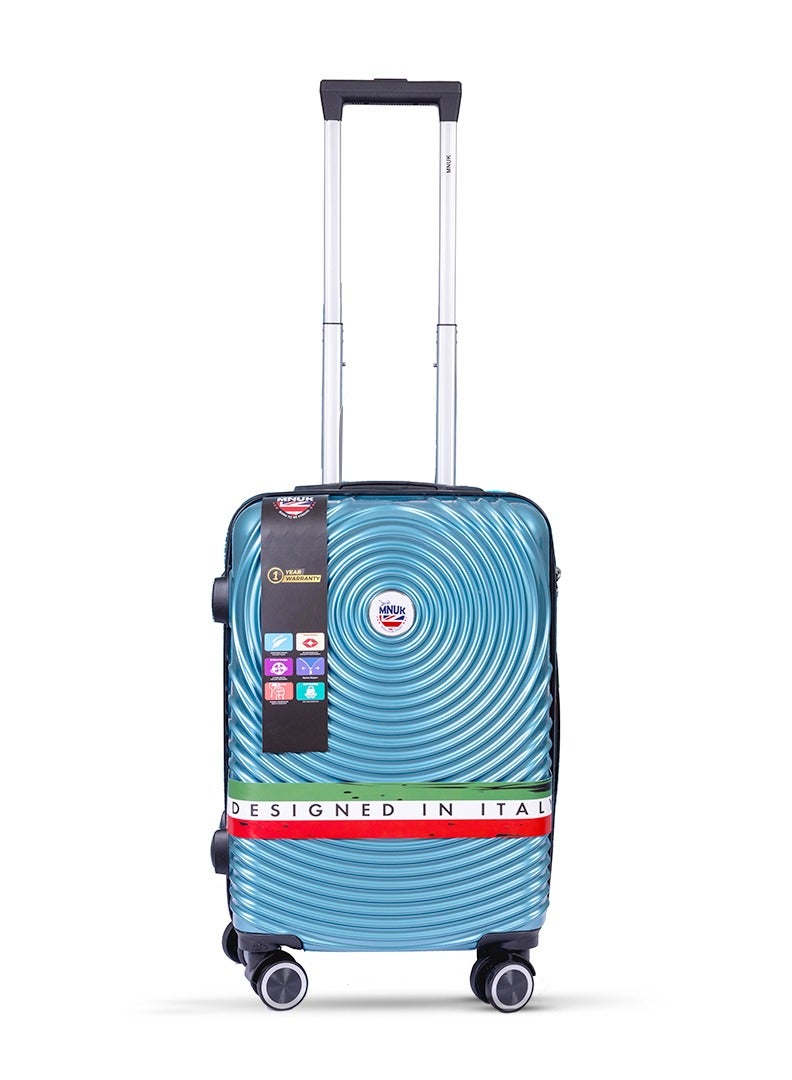 MNUK Cruise Carry-on Luggage | Hardside Soft Handle Trolley with TSA Lock |Double 360° 4 Wheeler| Cabin-20 Inch| Turquoise - Image 1