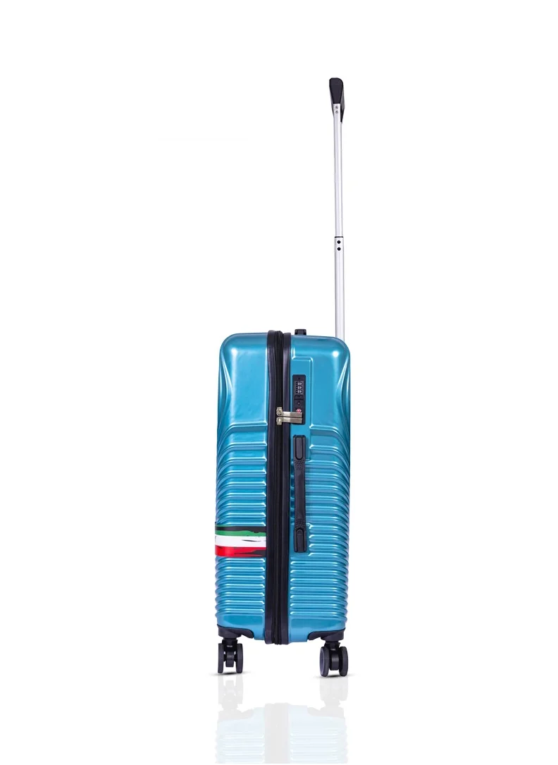 MNUK Cruise Carry-on Luggage | Hardside Soft Handle Trolley with USB Port & TSA Lock |Double 360° 4 Wheeler| Cabin-20 Inch| Turquoise