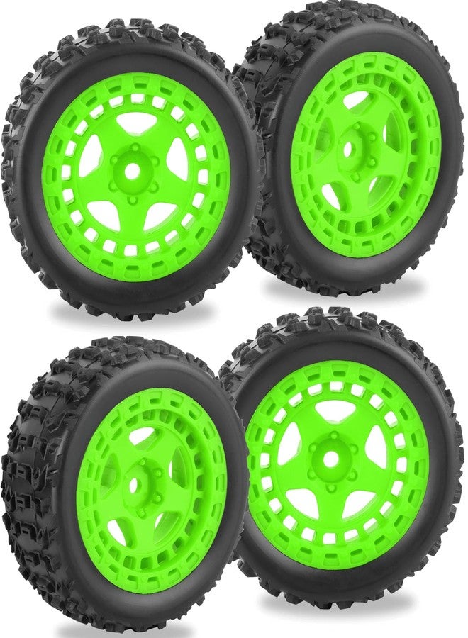 إطارات RCarmubWow RC لسيارة Typhon Grom RC Crawler بمقياس 1/18، عجلات باغي وإطارات مطاطية وحواف بلاستيكية، 4 قطع، أخضر - Image 1