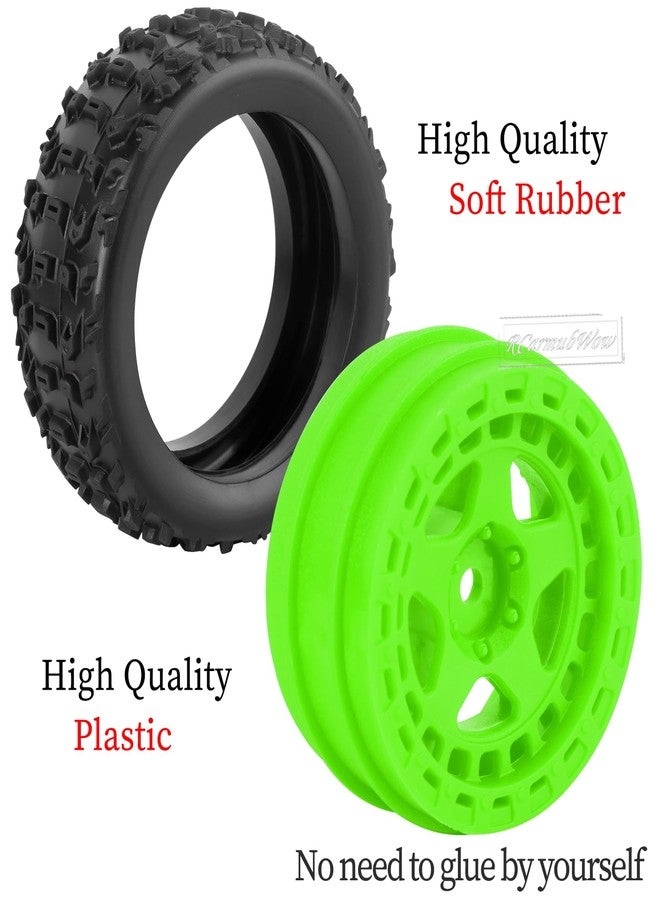 إطارات RCarmubWow RC لسيارة Typhon Grom RC Crawler بمقياس 1/18، عجلات باغي وإطارات مطاطية وحواف بلاستيكية، 4 قطع، أخضر - Image 5