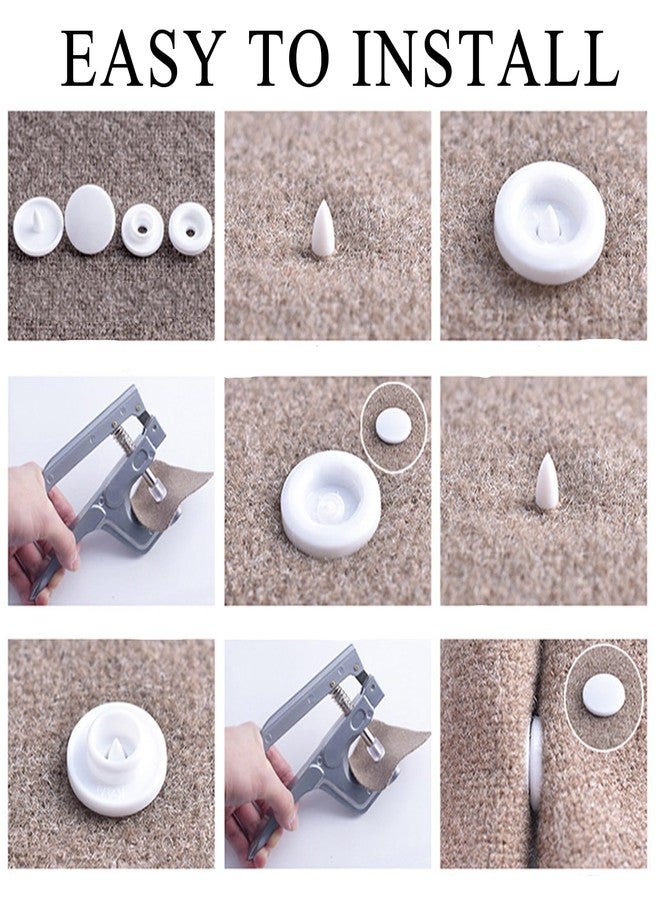 NXTOV 960pcs Plastic Snaps, T5 White Snaps Starter Fasteners Kit, No-Sew Buttons for Crafts Cloth Diaper Bibs - Image 3