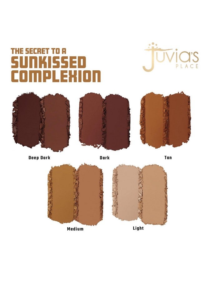 Juvia's Place Bronzed Duo Bronzer Tan - Soft Matte Bronzer, Contour Powder, Bronzer Pressed Powder, Long-Wearing & Buildable Bronzing Powder - Suitable for Tan Skin Tone - Image 3