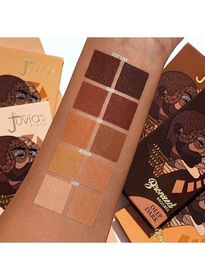 Juvia's Place Bronzed Duo Bronzer Tan - Soft Matte Bronzer, Contour Powder, Bronzer Pressed Powder, Long-Wearing & Buildable Bronzing Powder - Suitable for Tan Skin Tone - Image 5