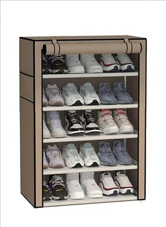 Generic 6-layer shoe rack organizer, portable shoe rack with non-woven fabric covering closet corridor, clean and tidy, bedroom, entrance, coffee  - Image 1