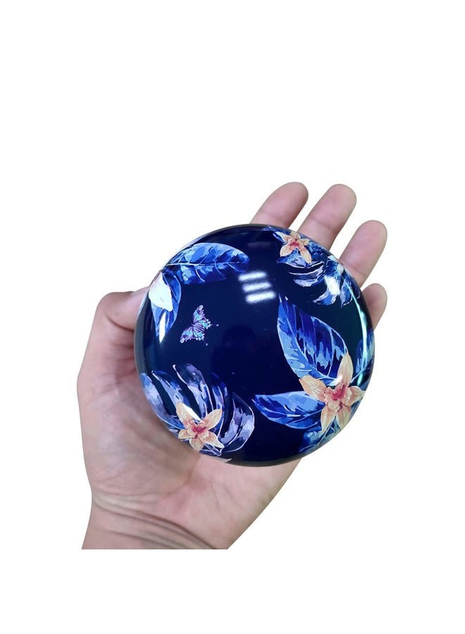 Topwon 3.15" Powder Case with Puff, BPA Free, Fluffy Plush Powder Puffs Container, Baby Women's Body Loose Dusting Dry Powder Box, Travel&Home Use, Blue Flower - Image 3