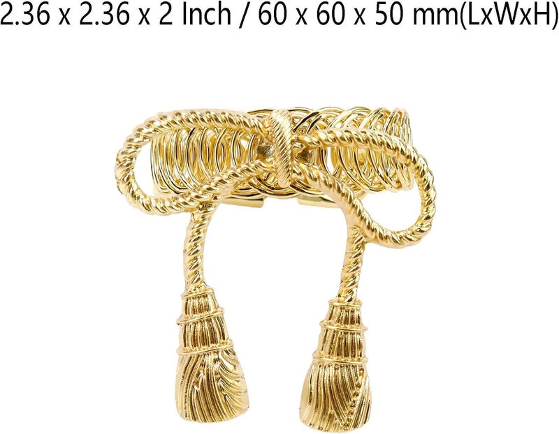 Chinflly Curtain Tiebacks, Gold Bow Tie Metal Curtain Holdbacks, 2 Pcs | No-Drill Design, Renter-Friendly, Removable, Easy to Use, Modern Elegant Home Office Decor - Image 2