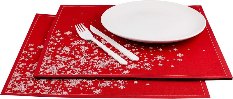 Five Star Napkins Snowflake Cascade Premium Dinner Napkins  Red Cotton  158 x 158  Single Use  Party Events Holiday 12 x