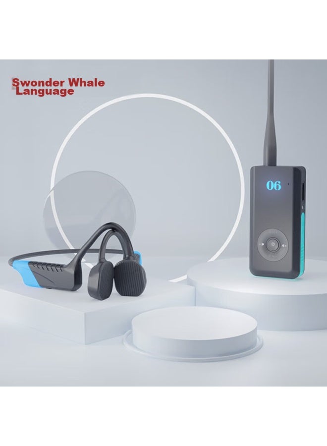 Whale Language Jingyu Df310 Professional Bone Conduction Wireless Headset For Swimming Teaching And Training, Ip68 Waterproof, Children's Teaching-specific Training Headphones , Blue - Image 4