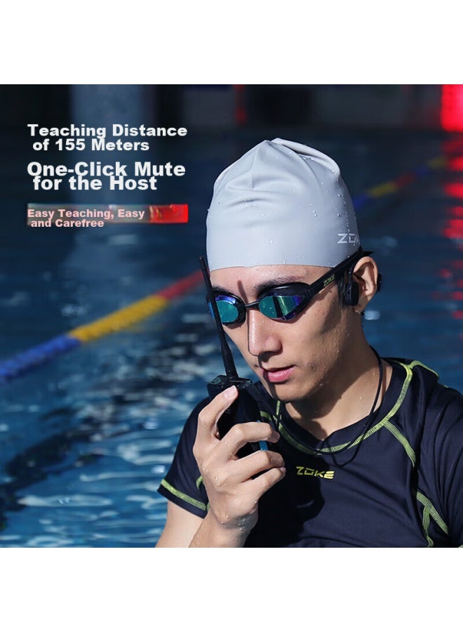 Whale Language Jingyu Df310 Professional Bone Conduction Wireless Headset For Swimming Teaching And Training, Ip68 Waterproof, Children's Teaching-specific Training Headphones , Blue - Image 3