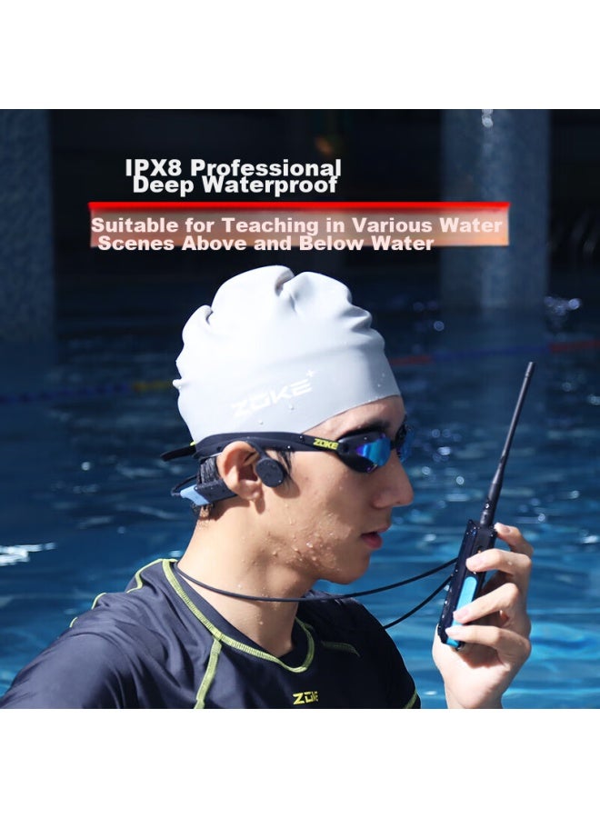 Whale Language Jingyu Df310 Professional Bone Conduction Wireless Headset For Swimming Teaching And Training, Ip68 Waterproof, Children's Teaching-specific Training Headphones , Blue - Image 5