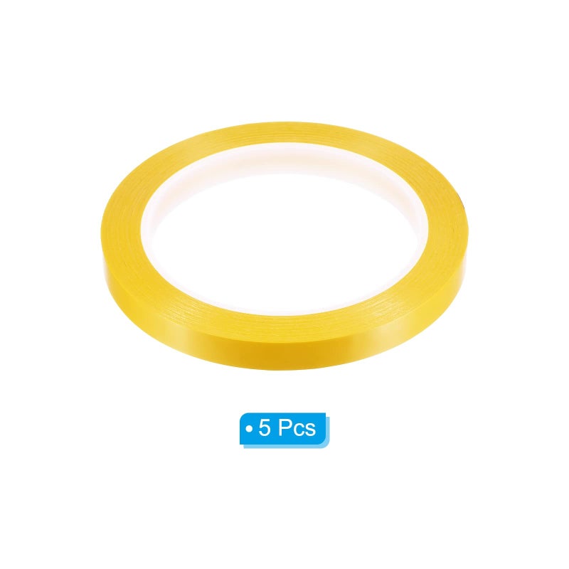 PATIKIL 2/5" Whiteboard Tape, 5 Pack Thin Dry Erase Tape for Graphic Chart Marking DIY Art, Dark Yellow - Image 3