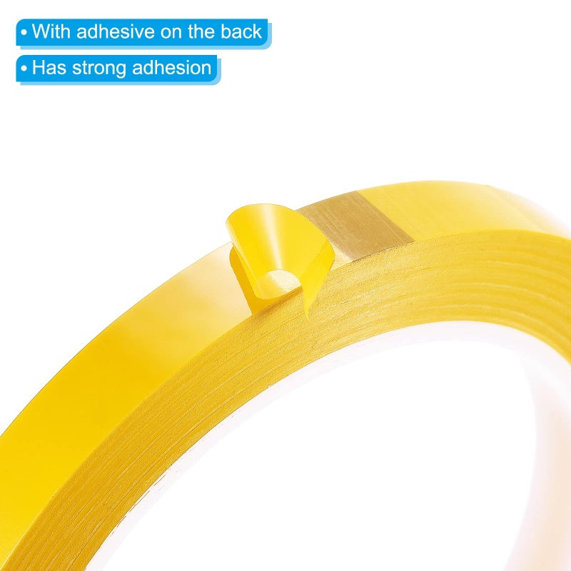 PATIKIL 2/5" Whiteboard Tape, 5 Pack Thin Dry Erase Tape for Graphic Chart Marking DIY Art, Dark Yellow - Image 4