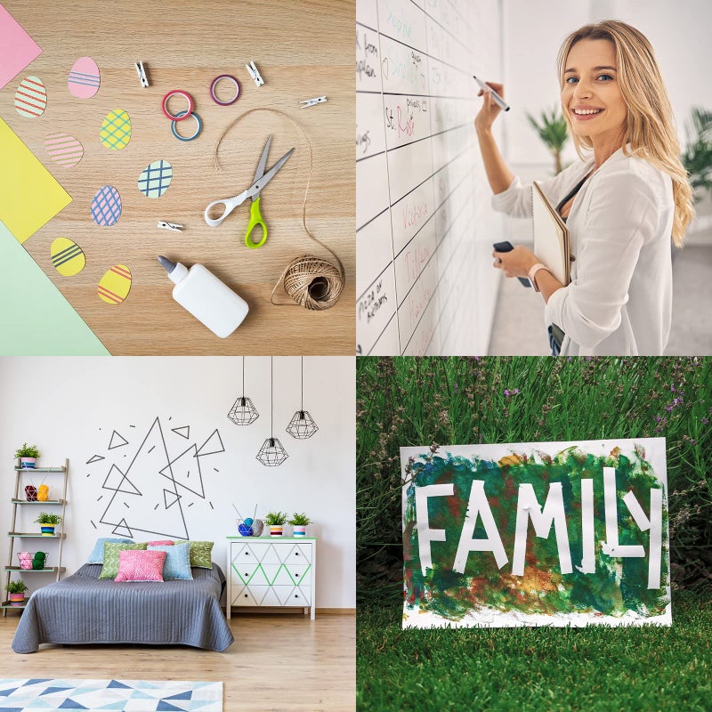 PATIKIL 2/5" Whiteboard Tape, 5 Pack Thin Dry Erase Tape for Graphic Chart Marking DIY Art, Dark Yellow - Image 5