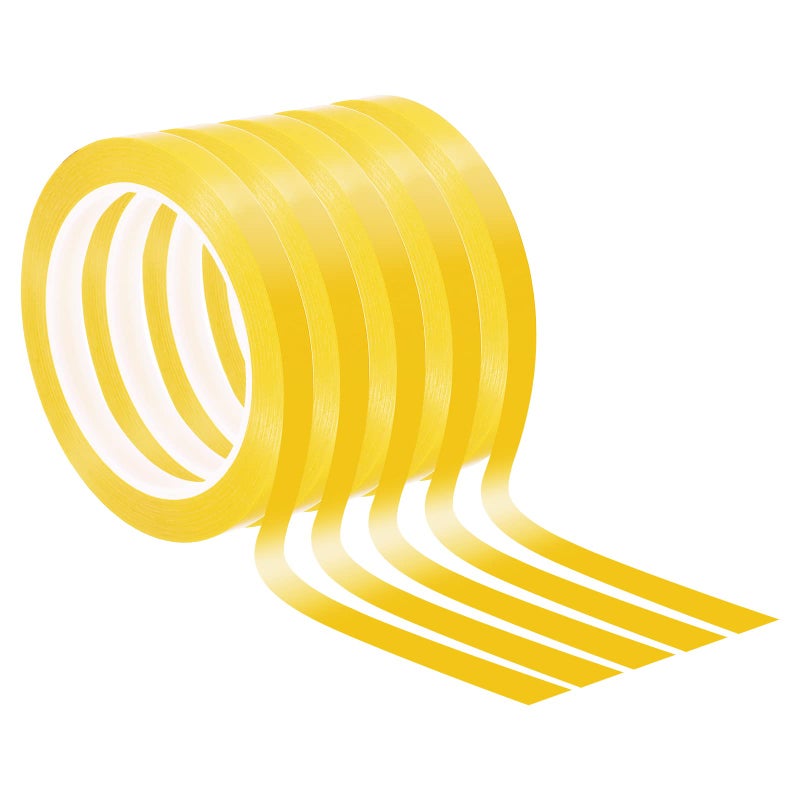 PATIKIL 2/5" Whiteboard Tape, 5 Pack Thin Dry Erase Tape for Graphic Chart Marking DIY Art, Dark Yellow - Image 1