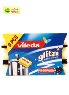 Vileda Vileda Glitzi Crystal Sponge Scourer, 6+3 Pcs 
