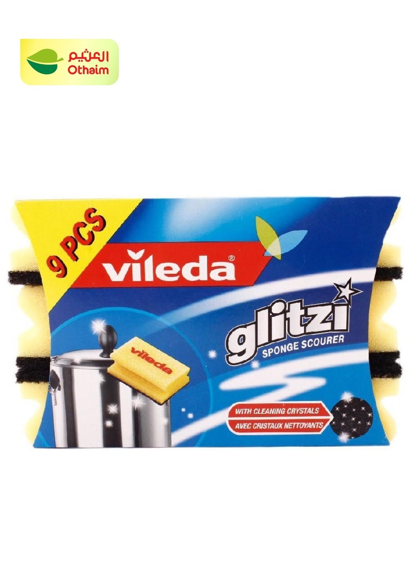 Vileda Vileda Glitzi Crystal Sponge Scourer, 6+3 Pcs 