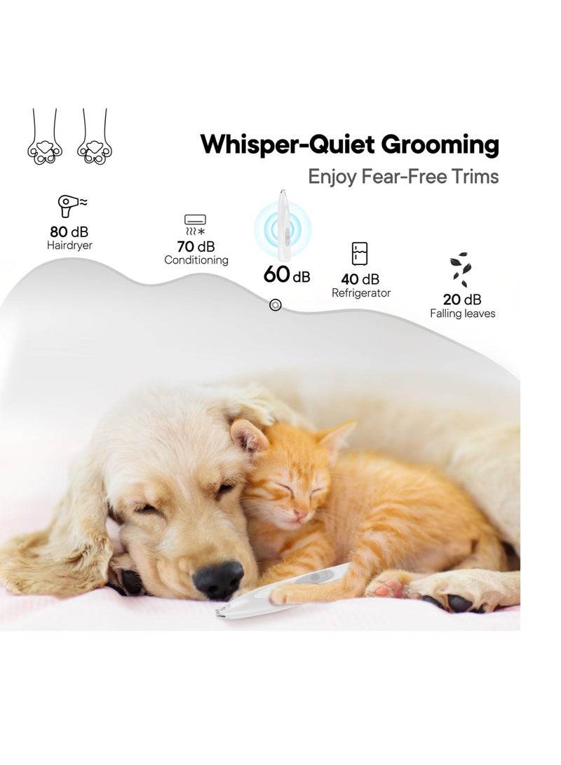 Excefore Dog Paw Trimmer for Grooming, Rechargeable Cordless Low Noise Cat Hair Trimmer, Small Pet Hair Shaver with LED Light, for Dogs Cats Trimming Around Paws, Eyes, Ears, Face, Rump - Image 5