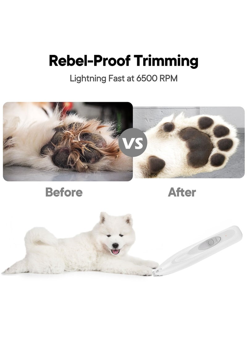 Excefore Dog Paw Trimmer for Grooming, Rechargeable Cordless Low Noise Cat Hair Trimmer, Small Pet Hair Shaver with LED Light, for Dogs Cats Trimming Around Paws, Eyes, Ears, Face, Rump - Image 3