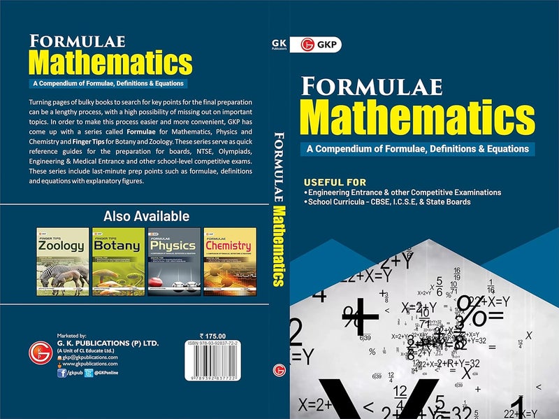 GKP Formulae Mathematics| The Ultimate Compendium of Formulas, Definitions & Equations for Quick Revision| Useful For JEE, GATE, CAT, SSC, RRB, CBSE, ICSE & Competitive Exams  - Image 3