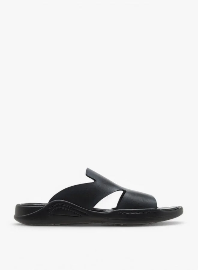 DUCHINI Men's Solid Slip-On Sandals