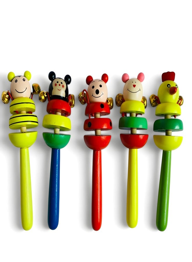 MarvelStore Wooden Rattles for Baby, Infants, New Born Babies Toys (0 to 6 to 12 Months) | Perfect for Early Music Education, Rhythm Practice, and Sensory Play (Multicolor) (Rattle Set 6) - Image 3