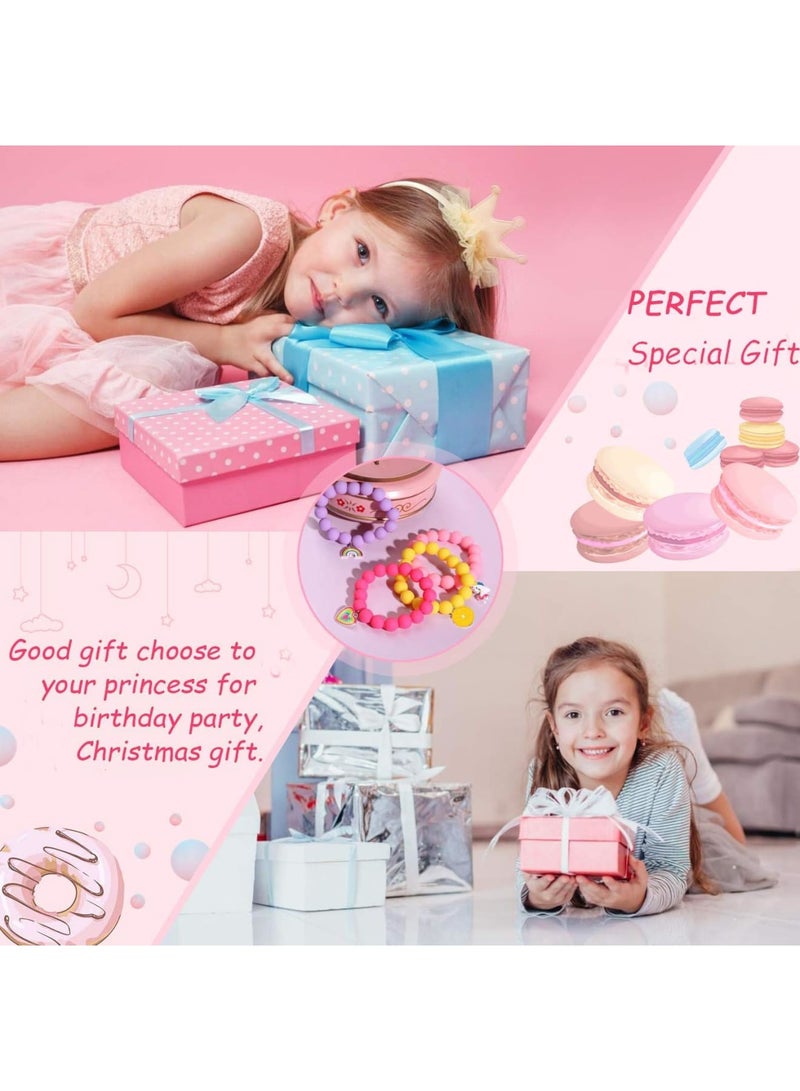 SOLARAE سوار قلادة خرز يونيكورن للفتيات الصغيرات، 6 قطع، سوار صداقة مع سحر قوس قزح، وحش، وشمس، وزهرة، وقلب، ونيازك، هدية لصديق جيد - Image 4