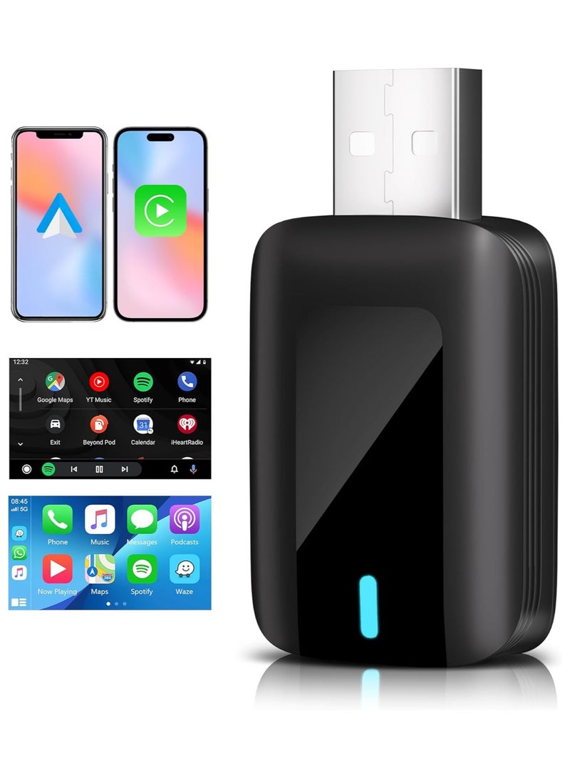 2 in 1 Wireless CarPlay Adapter for OEM Wired Carplay/android Auto to Wireless Connection Plug and Play Dongle,Keep Original Control 5GHz WiFi Low Latency Fits Cars from 2016+ and iphone IOS - Image 1