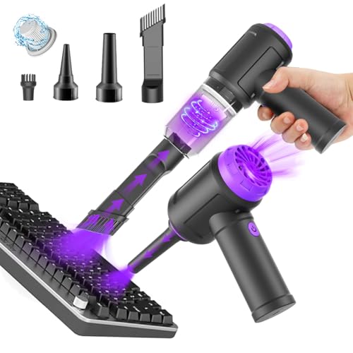 Meudeen 14500 Pa Computer Vacuum Cleaner Mini 110000RPM Compressed Air Duster for Keyboard Cleaning Cordless Canned Air Powerful Energy Efficient - Image 1