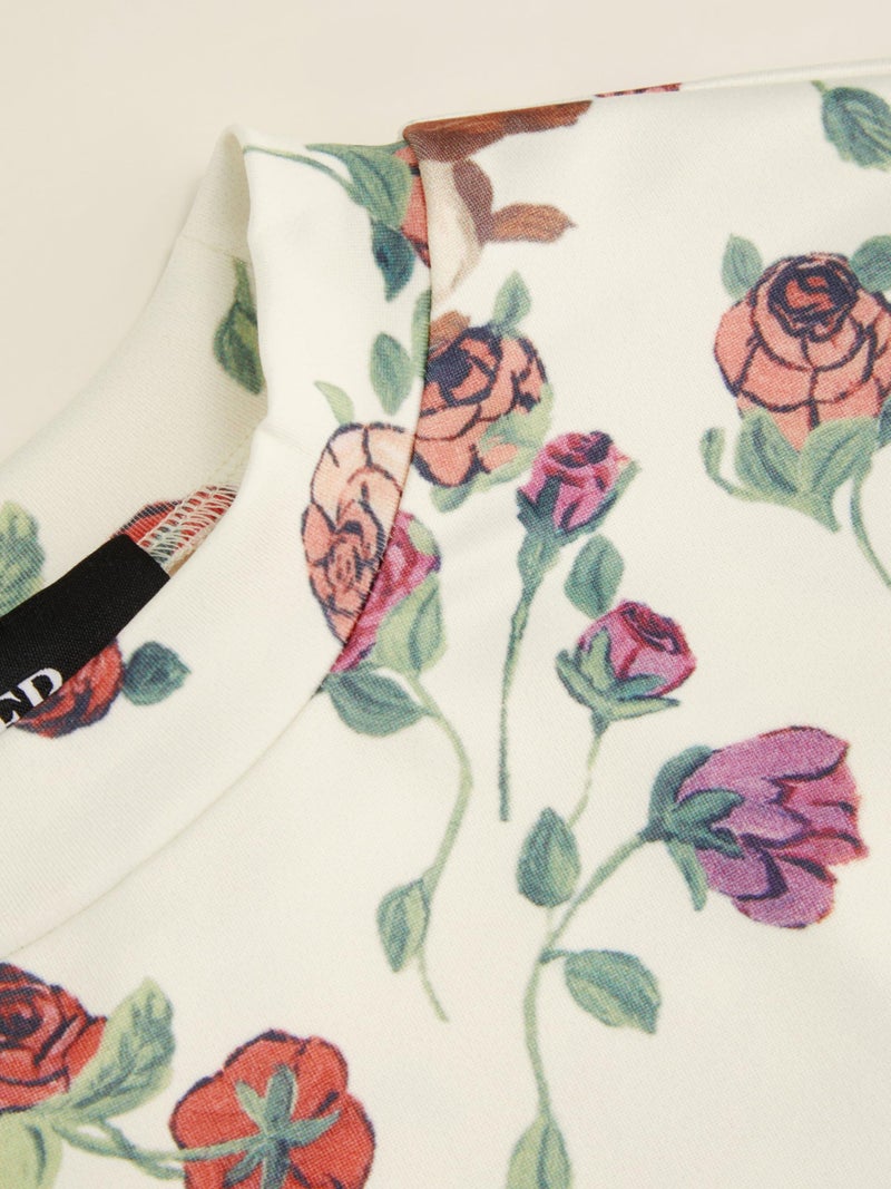 CIDER Women's Floral Knitted Long Sleeve Mock Neck Going Out Slim Fit Tops Fall Outfits Trendy Clothes Ivory, XS - Image 3