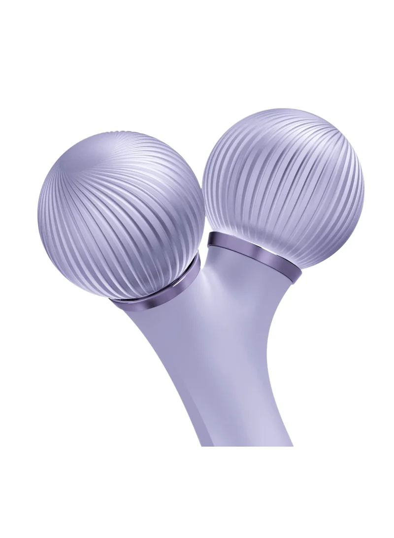 جيسكي SmartAppGuided Sonic Facial Roller | 4 في 1 | محفز ديرما سموث للوجه | ديرما رول | أسطوانة للوجه مهنية | ديرما رولر للعناية بالبشرة وروتين الجمال | بشرة ناعمة - بنفسجي
