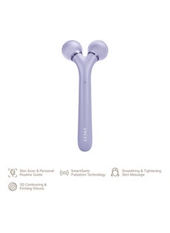 GESKE SmartAppGuided Sonic Facial Roller | 4 in 1 | Facial Dermasmooth Stimulator | Derma Roll | Professional Facial Roller | Derma Roller for Skincare and Beauty Routine | Smooth Skin - Purple  - Image 2