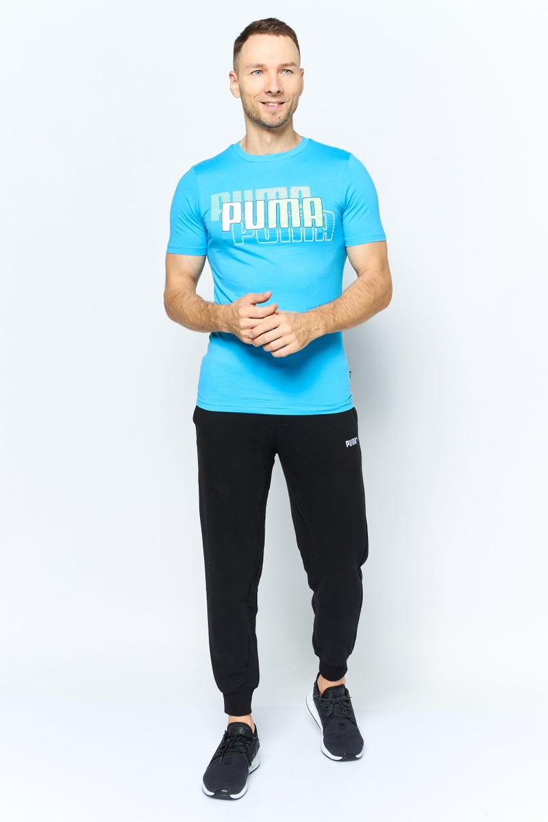 PUMA Men Sportswear Fit Short Sleeves Running T-Shirt, Blue - Image 2