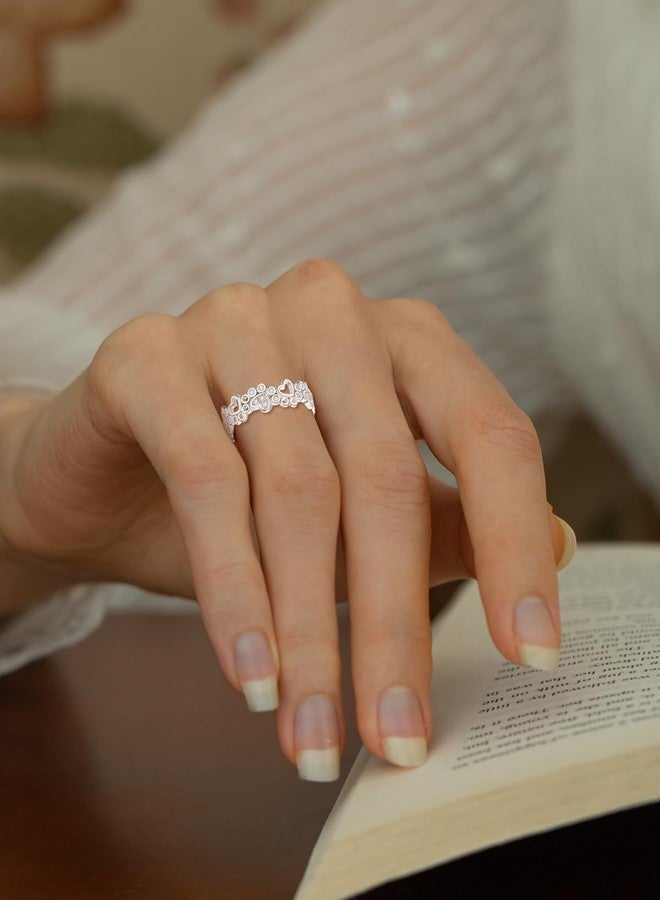 PRAYMOS Heart Dog Paw Rings for Women S925 Sterling Silver Cute Cat Puppy CZ Paw Print Ring Stackable Ring Pet Jewelry Gifts Size 5-11 (cz paw print ring, 6) - Image 4