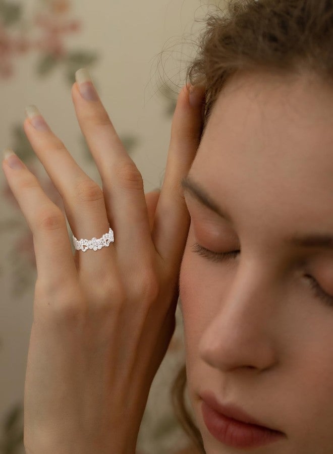 PRAYMOS Heart Dog Paw Rings for Women S925 Sterling Silver Cute Cat Puppy CZ Paw Print Ring Stackable Ring Pet Jewelry Gifts Size 5-11 (cz paw print ring, 6) - Image 5