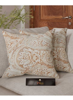 Wooden Twist Reposa Floral Print Jute & Cotton Fabric Cushion Cover  - Image 1