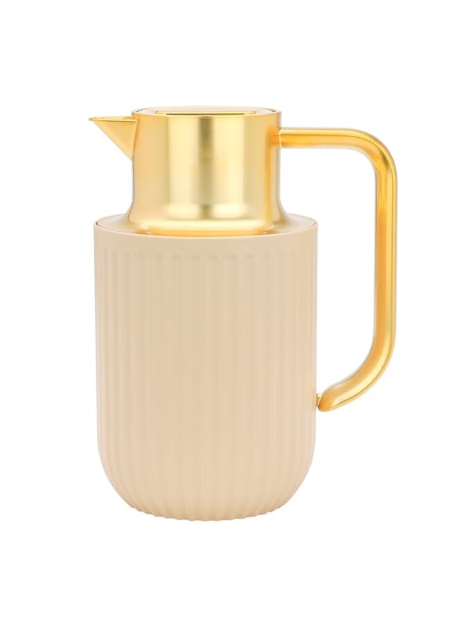 Everest Everest Laura Beige Thermos With Golden Handle, 1L  - Image 1