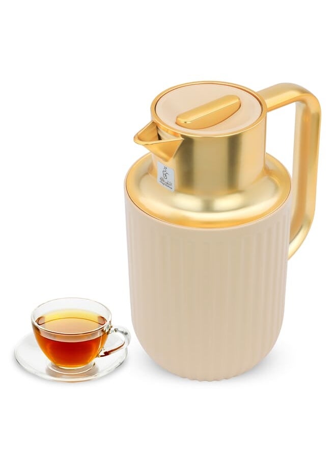 Everest Everest Laura Beige Thermos With Golden Handle, 1L  - Image 2