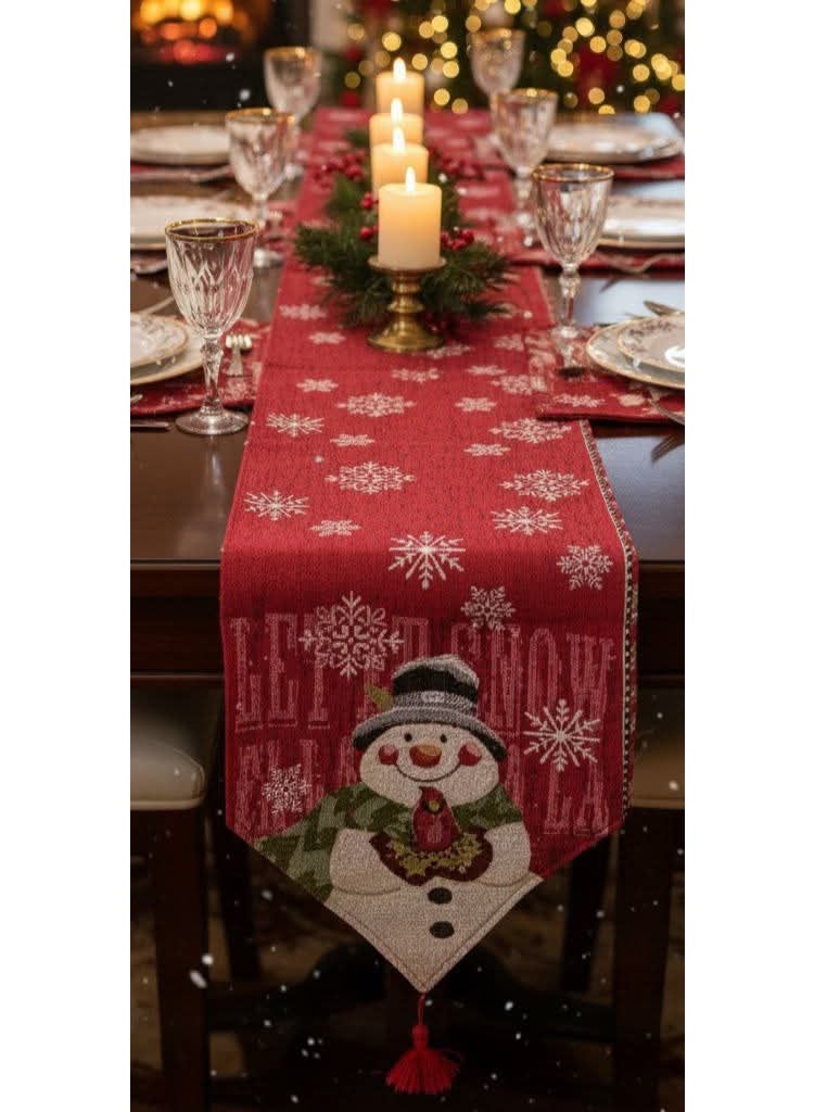 Runner Tablecloth Gobelin Material 180*35 Christmas Runner Santa and Reindeer Runner Christmas