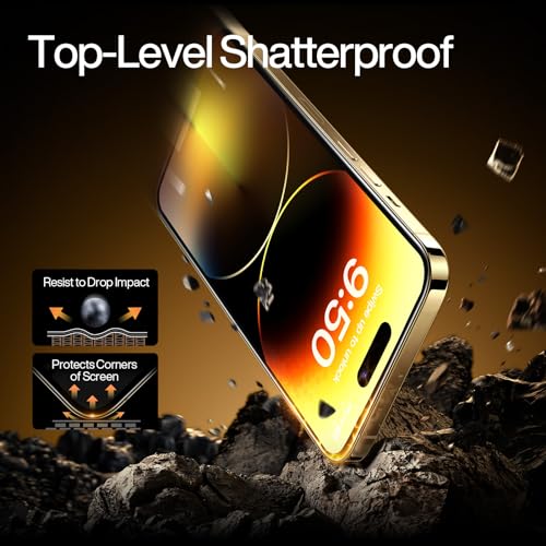 SMARTDEVIL 3-Pack Screen Protector for iPhone 14 Pro Max with 3-Pack Camera Lens Protector, Clear 9H Tempered Glass Film, Super Fast Installation (Dust-Free & Bubble-Free), Alignment Tool - Image 3