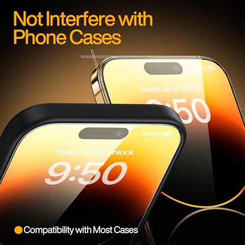 SMARTDEVIL 3-Pack Screen Protector for iPhone 14 Pro Max with 3-Pack Camera Lens Protector, Clear 9H Tempered Glass Film, Super Fast Installation (Dust-Free & Bubble-Free), Alignment Tool - Image 4