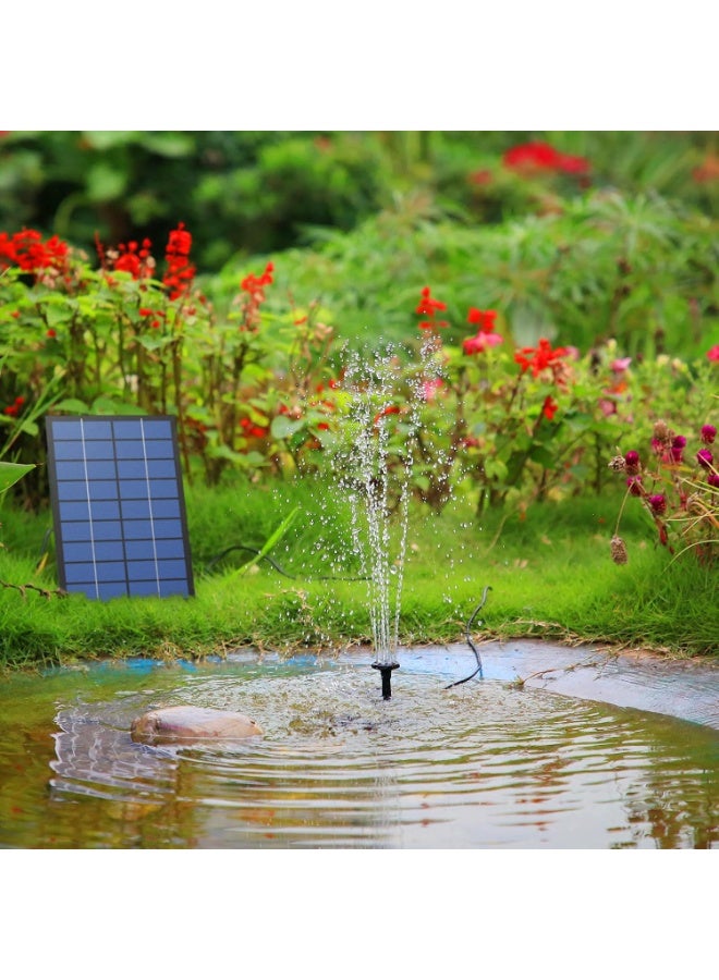 Solar Fountain Pump, 2.5W Solar Powered Water Pump Solar Panel Kit Water Pump Submersible Pump Solar Powered Water Feature with 6 Nozzles and Transparent Hose for Pond,Fountain,BirdBath,Garden - Image 5