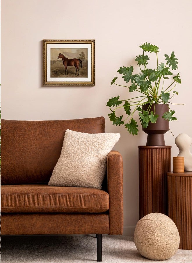 ARPEOTCY Vintage Gold Framed Horse Wall Art, Bedroom Bathroom Living Room Classic Horse Picture Wall Decor, Canvas Prints, Antique Picture Frame Rustic Paintings Home Farmhouse Decor, 13x16 Inch - Image 4