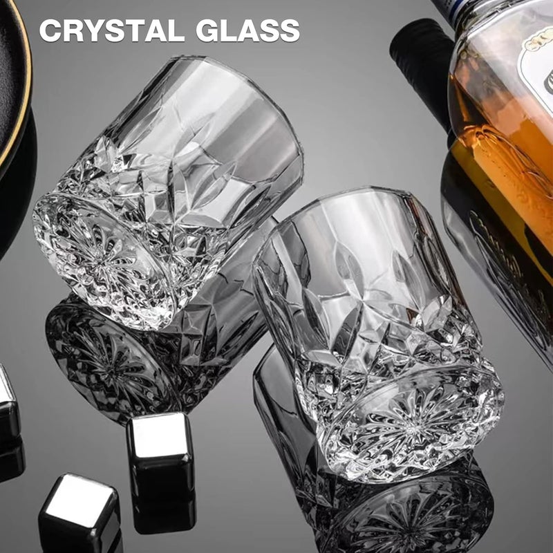 Old Fashioned Whiskey Glasses, Set of 4 (2 Crystal Bourbon Glasses, 2 Round Big Ice Ball Molds) In Gift Box - 11 Oz Rocks Glass, Barware for Scotch Cocktail Rum Vodka Liquor, Gifts for Men - Image 2