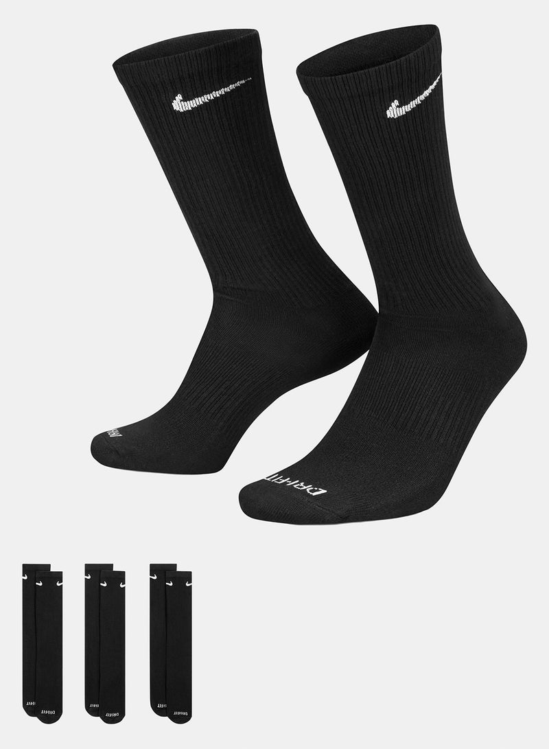Nike Unisex Nike Everyday Plus Lightweight Crew Socks – 3-Pack - Image 3