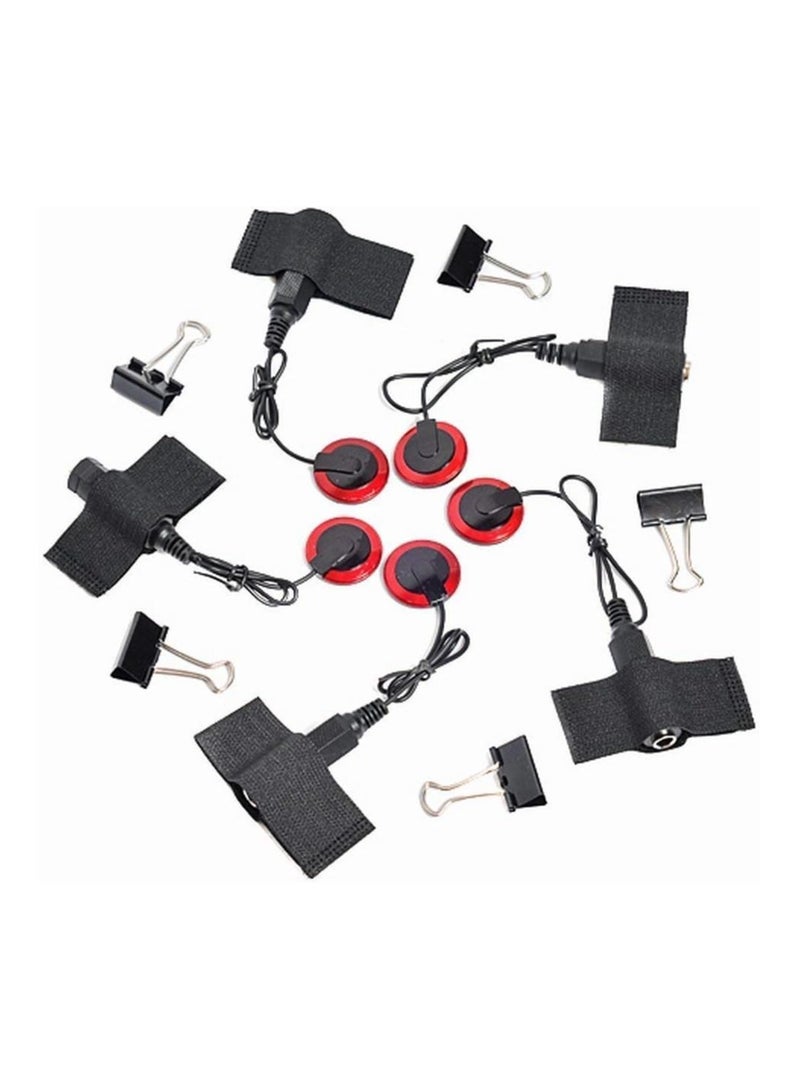 Generic Eoocvt 5pcs Piezo Contact Microphone Pickup For Guitar Violin Viola Cello Banjo - Black Red - Image 1