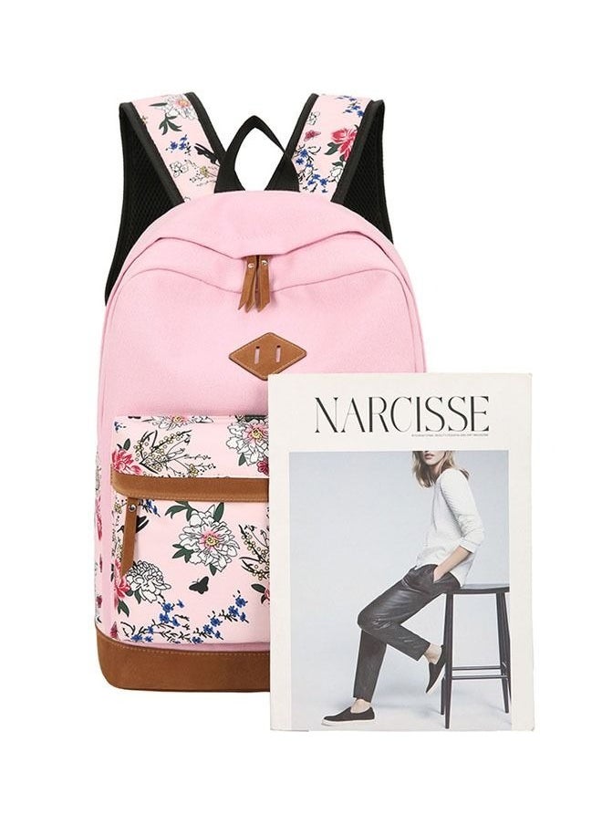 MIXDE - 3-Piece Printedl Backpack Teens Girls Boys Kids School Bags Bookbag With Lunch Bag Pencil Pouch Pink - Image 1