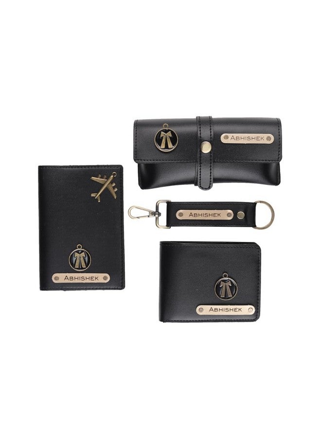 AICA Personalised Name Advocate Adv Leather Wallet Gift Set for Men (Black) - Image 1